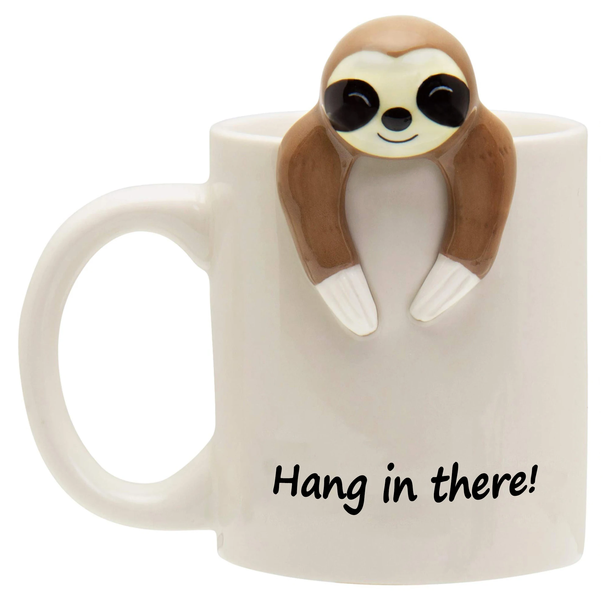 Custom Logo Funny 3D Animal Sloth Coffee Mug with Hand Printed Design cup Novelty cartoon sloth shape Ceramic mugs with gift box