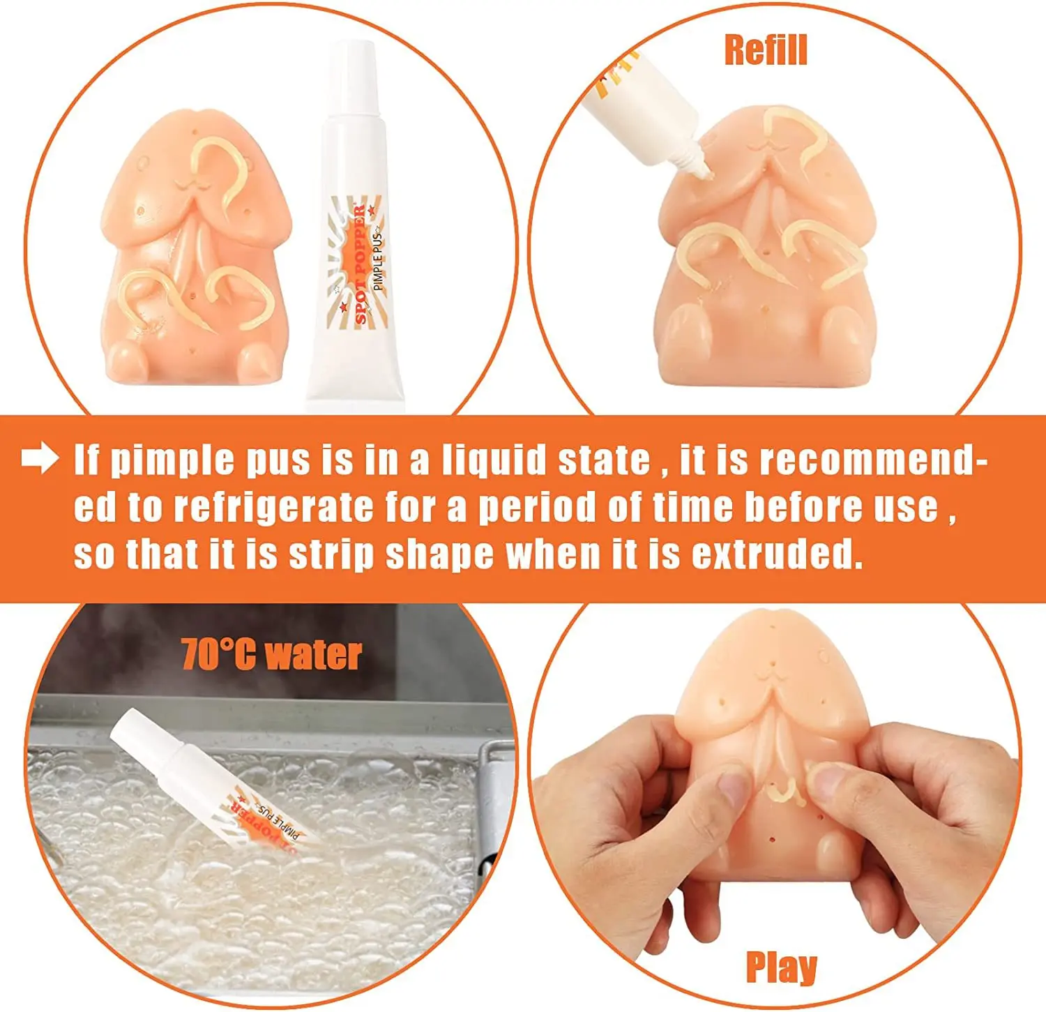 New Arrival Funny Toys Non Toxic Extrusion Venting Decompression Relief Pressure Stress Reliever Toys Squeeze Acne Toy