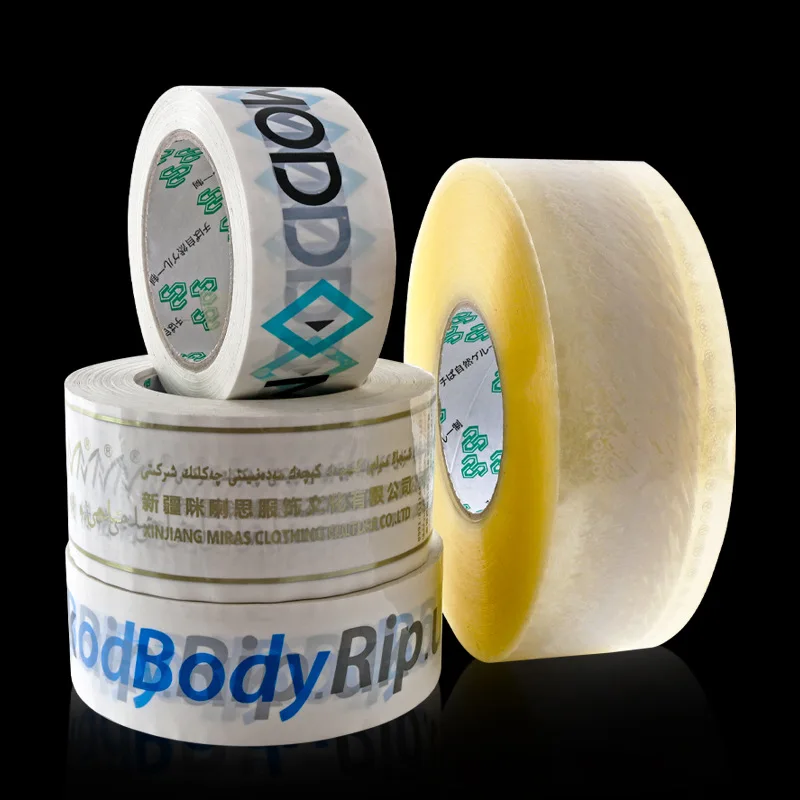 Bopp Sticky Tape With Logo Adhesive Cello Jumbo Roll Shipping Custom Logo Printed Clear Fragile Plastic Bopp Packing Tape