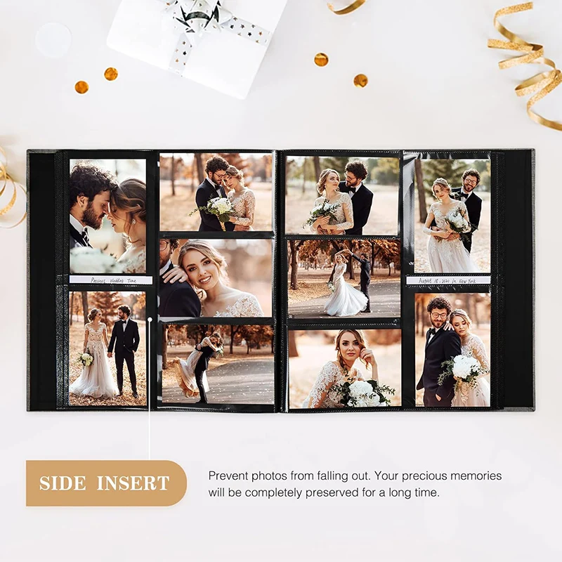 Wholesale Multifunctional Use 200 Sturdy Inner Pages Sewn Leatherette Frame Cover Travel Record Wedding Birthday Photo Album