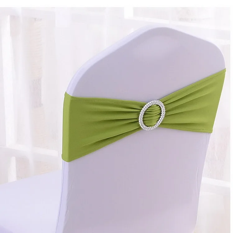 24 Colors Spandex Elastic Wedding Decorative Chair Sashes With Buckle Slider