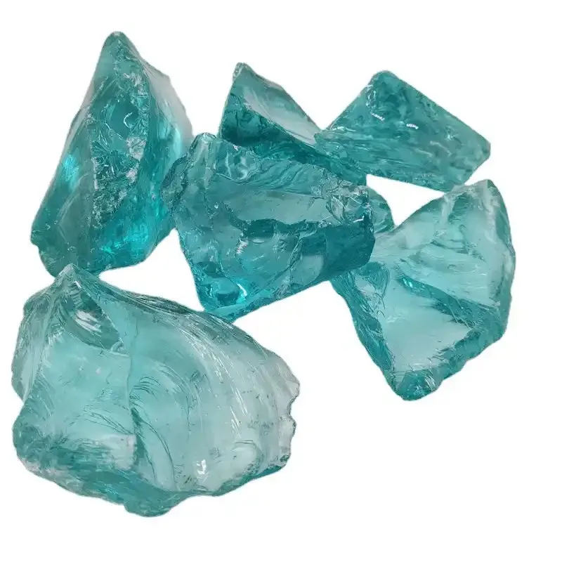Natural  glass blocks for art landscaping slag glass rock wholesale price