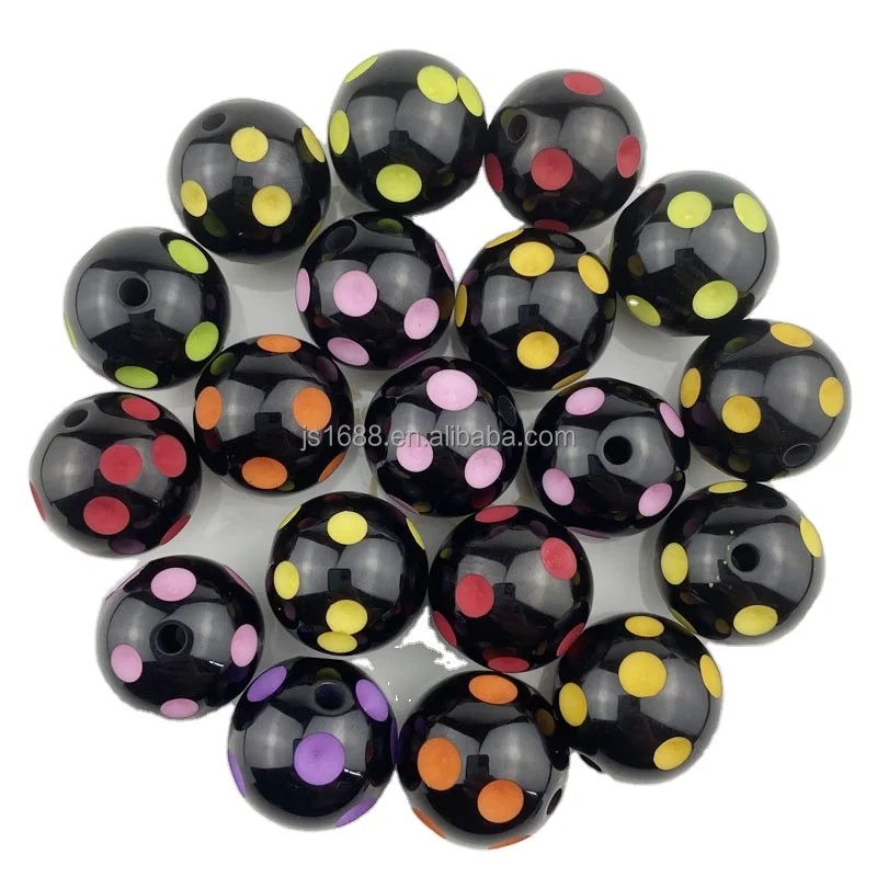 50pc/bag Various Style Mix Color 20mm Bubblegum Beads Bulk Acrylic Plastic Lucite Beads for Pen Making Jewelry Chunky Beads