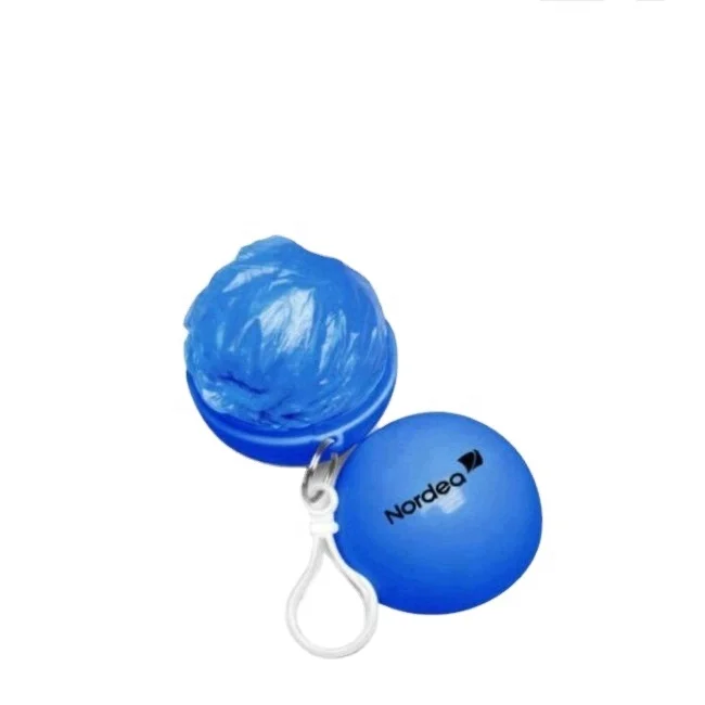 Promotional Logo Branded Disposable Raincoat and Ball Shaped Raincoat