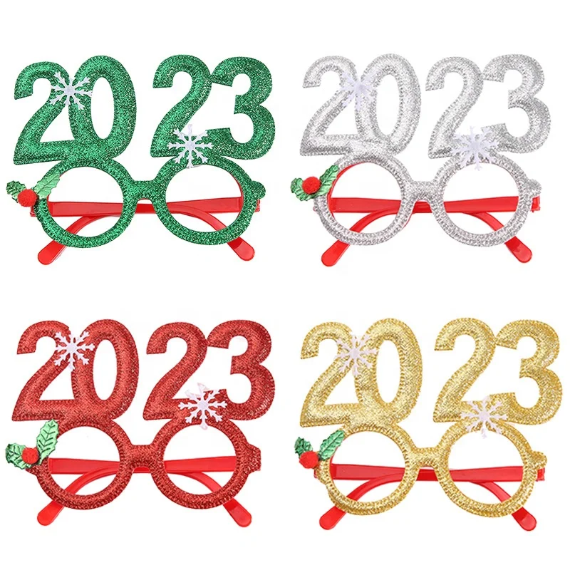 Christmas Glasses New 2023 Manufacturer Party Adult Children Gift Party Props New Year Glasses