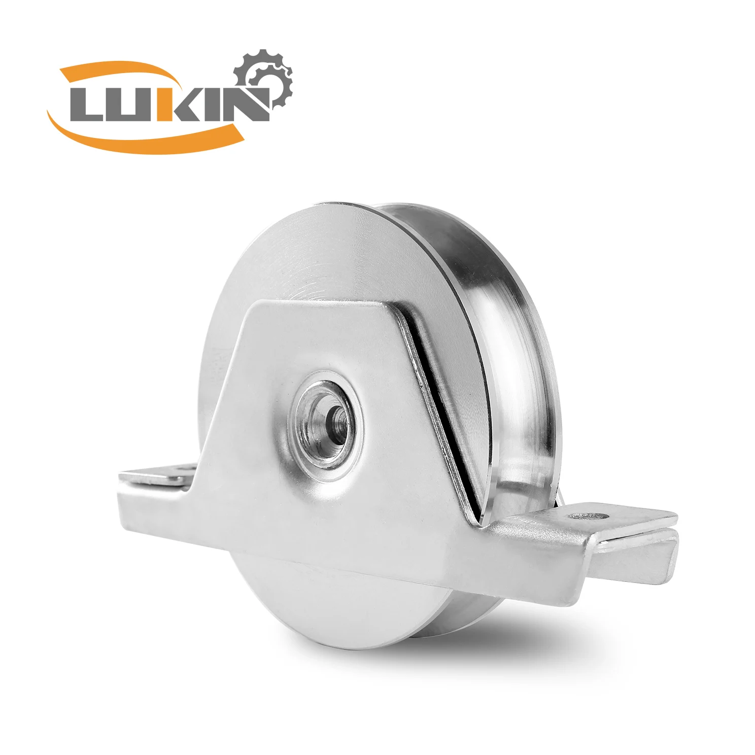 U/V/Y Groove Shaped single BearingSliding Gate Steel Wheel wheel with mounting support bracket