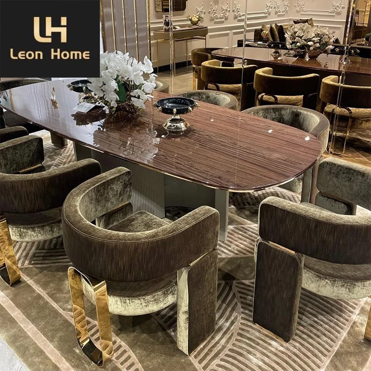 Manufacture Custom European New Design Simple Home Dining Room Luxury Italian Dining Tables Dining Table Sets
