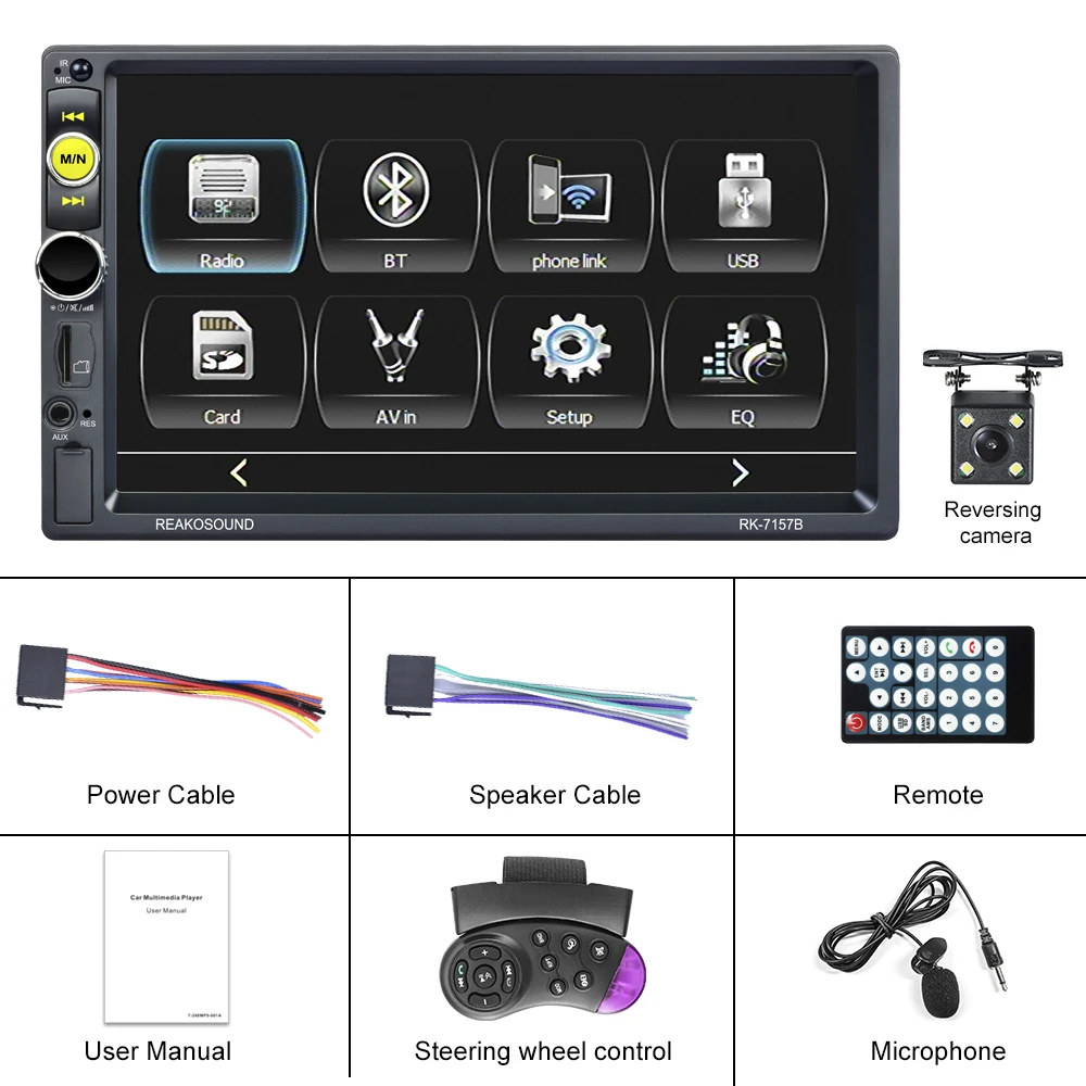  Podofo 2Din Автомагнитола Carplay с Android авто 7 'сенсорный экран BT FM MP5 приемник + запасная камера и