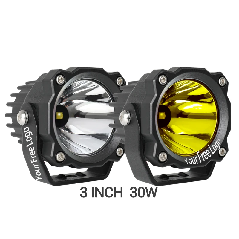 320m 3inch White Amber Yellow Pods Off Road Truck Mini Led Driving Fog Light 4x4 Round Offroad SUV ATV UTV Led Auxiliary Light