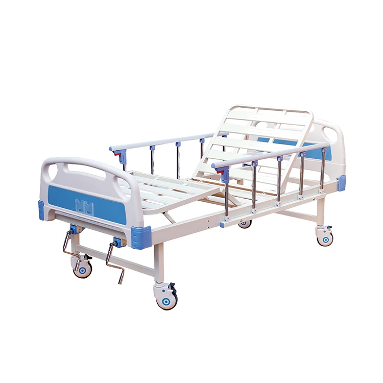 
Factory wholesale ABS head manual double shake two-function multi-function medical bed elderly patient nursing hospital bed 
