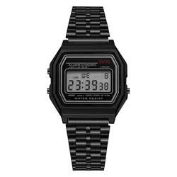 Мужские Роскошные брендовые наручные часы из нержавеющей стали с цифровым будильником и секундомером, электронные ультратонкие наручные часы из сплава, 4376