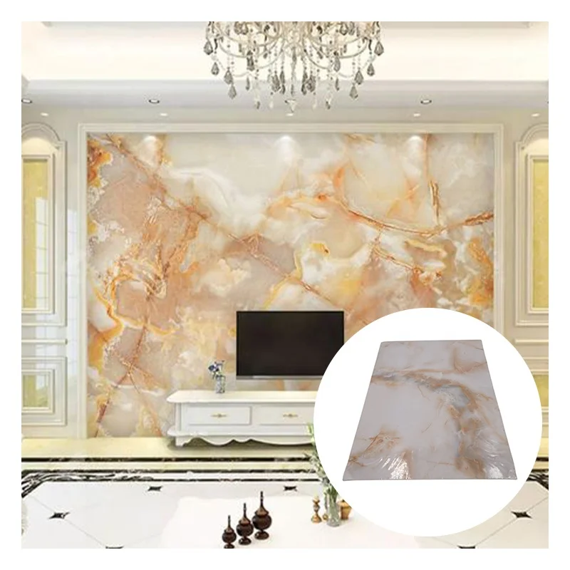 China Manufacture Competitive Price PVC Marble Sheet Alternative PVC Marble Sheet Glossy