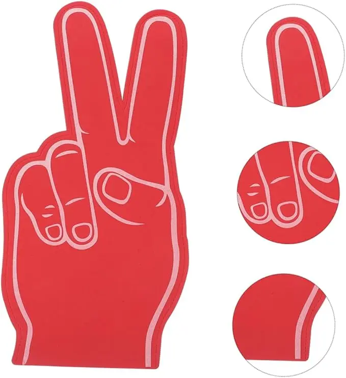 10 pcs Foam Fingers Shape Gloves Party Supplies Cheer Props Sports Events Cheerleading Foam Hand Pointer Girl Eva Gloves