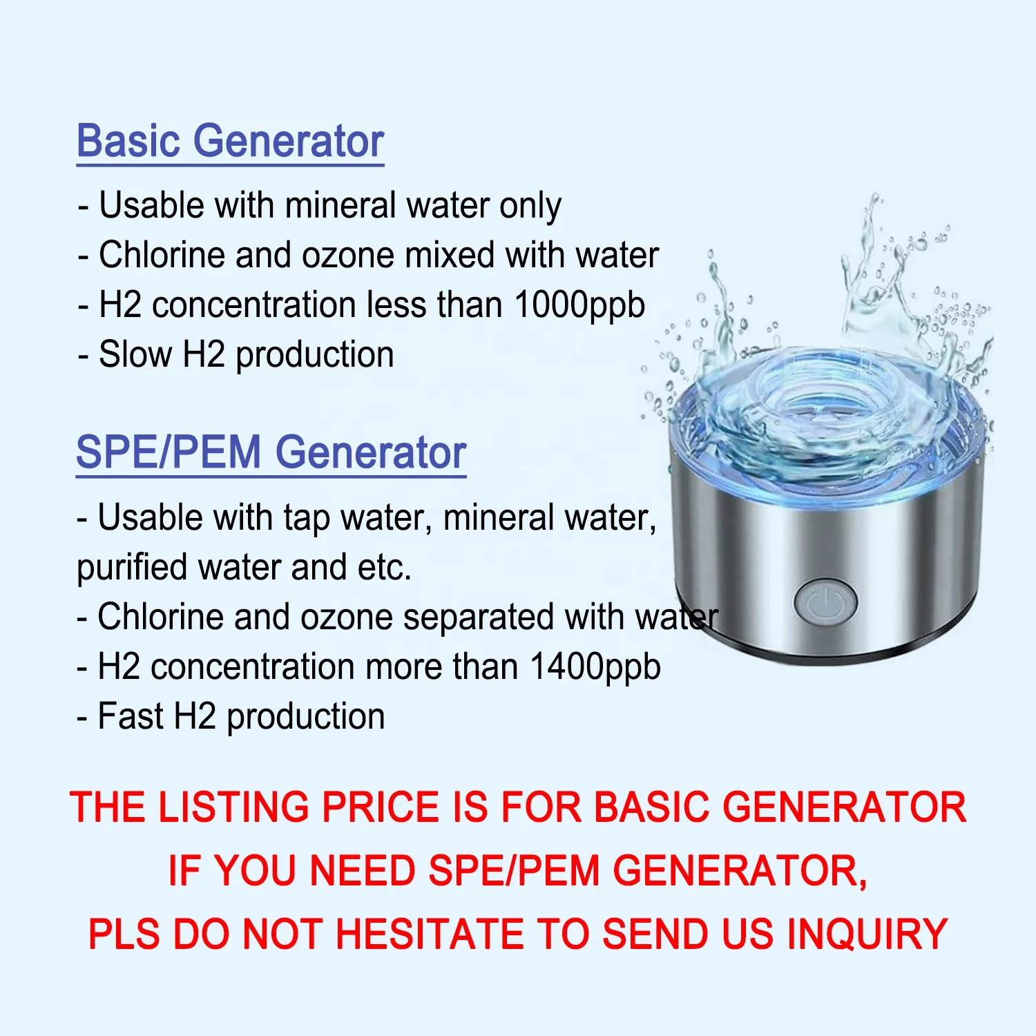 Hot Sale Filter Water Bottle Hydrogen Alkaline Hydrogen Water Bottle Ionizer Hydrogen Water Generator With Glass Bottle