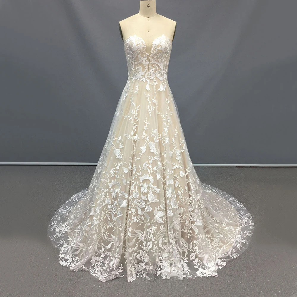 TEENYEE Pretty Women Plus BIG Size Nigeria African woman Lace Tulle de mariage wedding dress bridal Ball gown