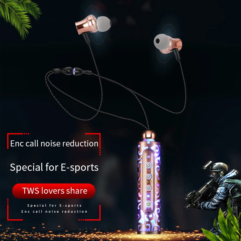 D5 Wireless Earplugs ENC Call Noise Reduction Game Two Headphones Can TWS Couples Connect to Listen to the Same Song