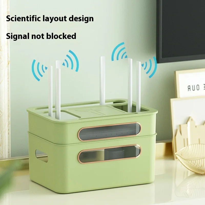 Wireless Light Cat Placement WiFi Router and TV Set-Top Box Storage Rack Socket Cable Arrangement Storage Boxes & Bins