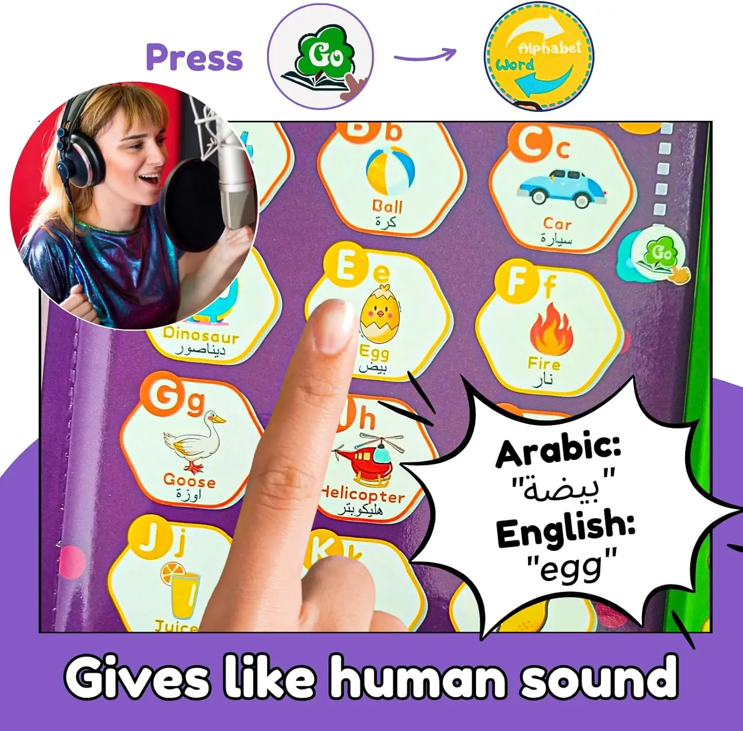 180+ Words English Arabic Learning Audio Books for Kids Learn Arabic Talking Sound Book for Toddler Electronic Bilingual Book