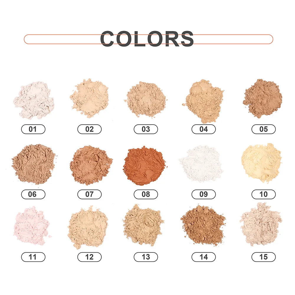15 Colors Private Label Vegan Long Lasting Waterproof Matte Loose Pink Makeup Face Setting Powder Vendor