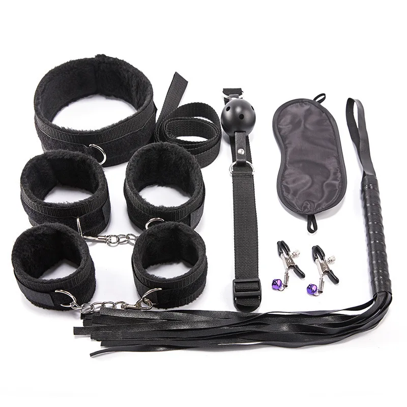Black wolf High Quality 10 pcs sm Bondage restraints set for woman