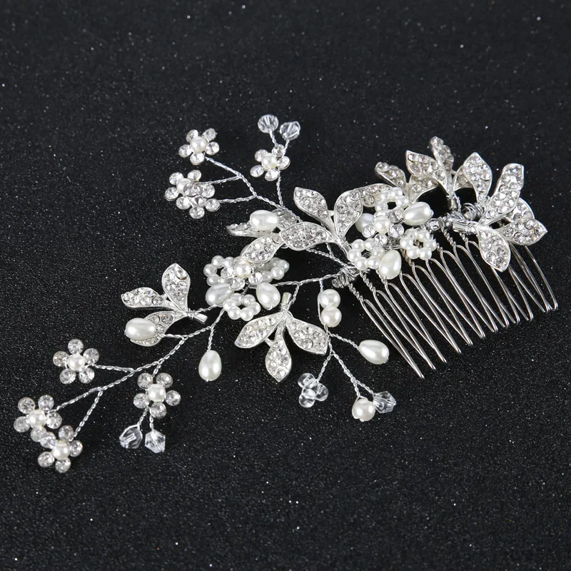 bridal crystal hair comb , wedding comb for hair