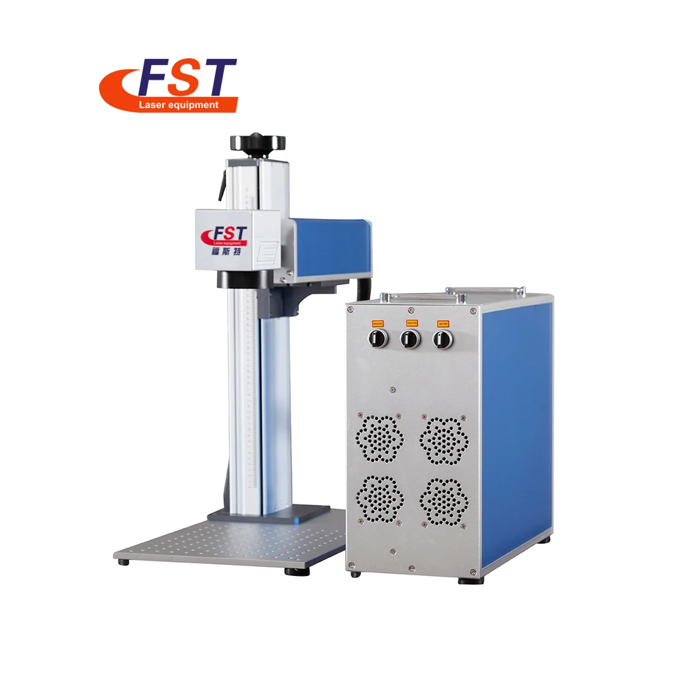 China Split hand held desktop 20w 30w 50w deep fiber laser marking machine for rings jewelry gold metal materials