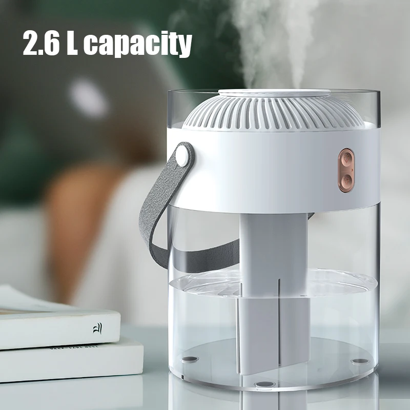 Home Appliances 2.6L Home Desktop Simple Design Bucket Double Nozzle Spray Personal Space Air Humidifier