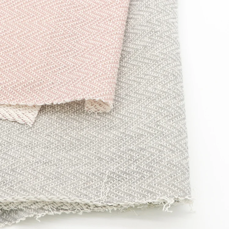 Fashion Design Jacquard 210gsm 43.5% Cotton 56.5% Polyester CVC French Terry Fabric for Hoodie