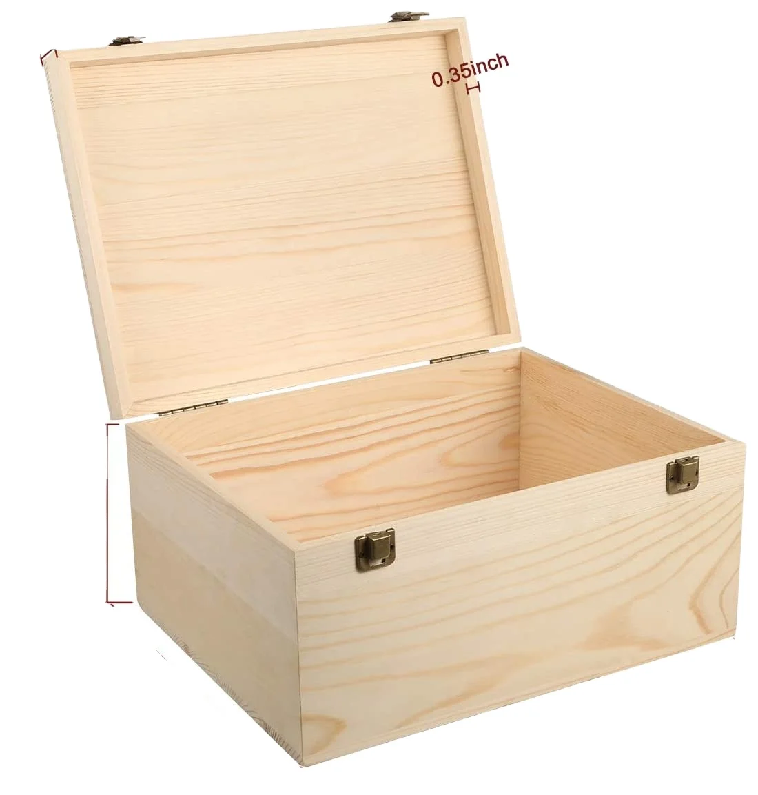 Cash Jewelry Box Children DIY Craft Stash Gift Boxes Rectangle Unfinished Handmade Necklace Pine Wood Natural Wooden Box Love