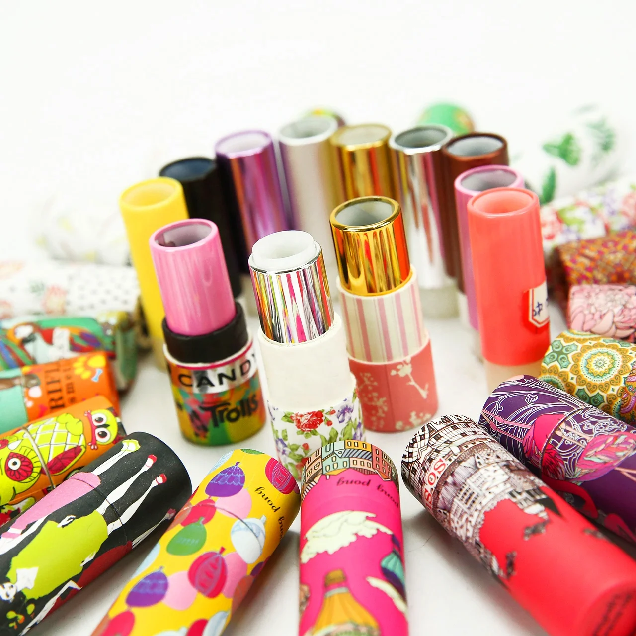 Custom Screen Printing Hand Made Empty Lipstick Packaging Tubes