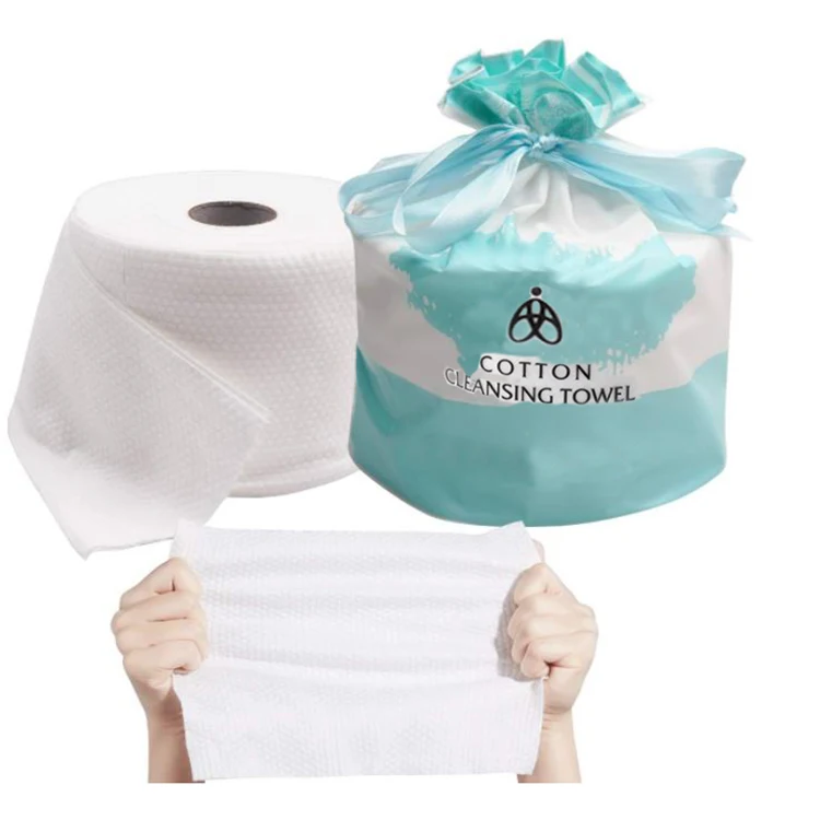 Disposable Facial Cotton Tissue Roll Pack Manufacturer Soft Private Label Thick and Strong Face Towel Makeup Dry Wipes