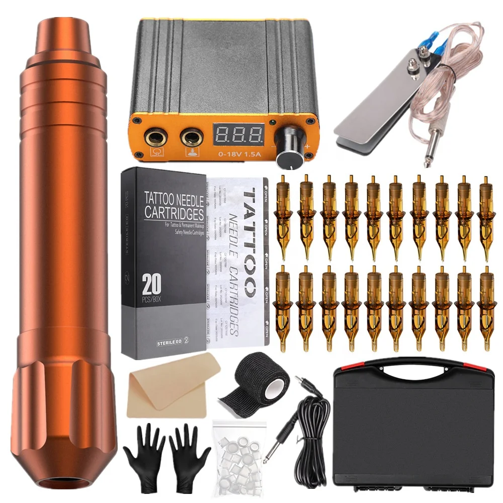 TKL Popular motor copper beginner all-in -one complete pen professional tattoo machine kit