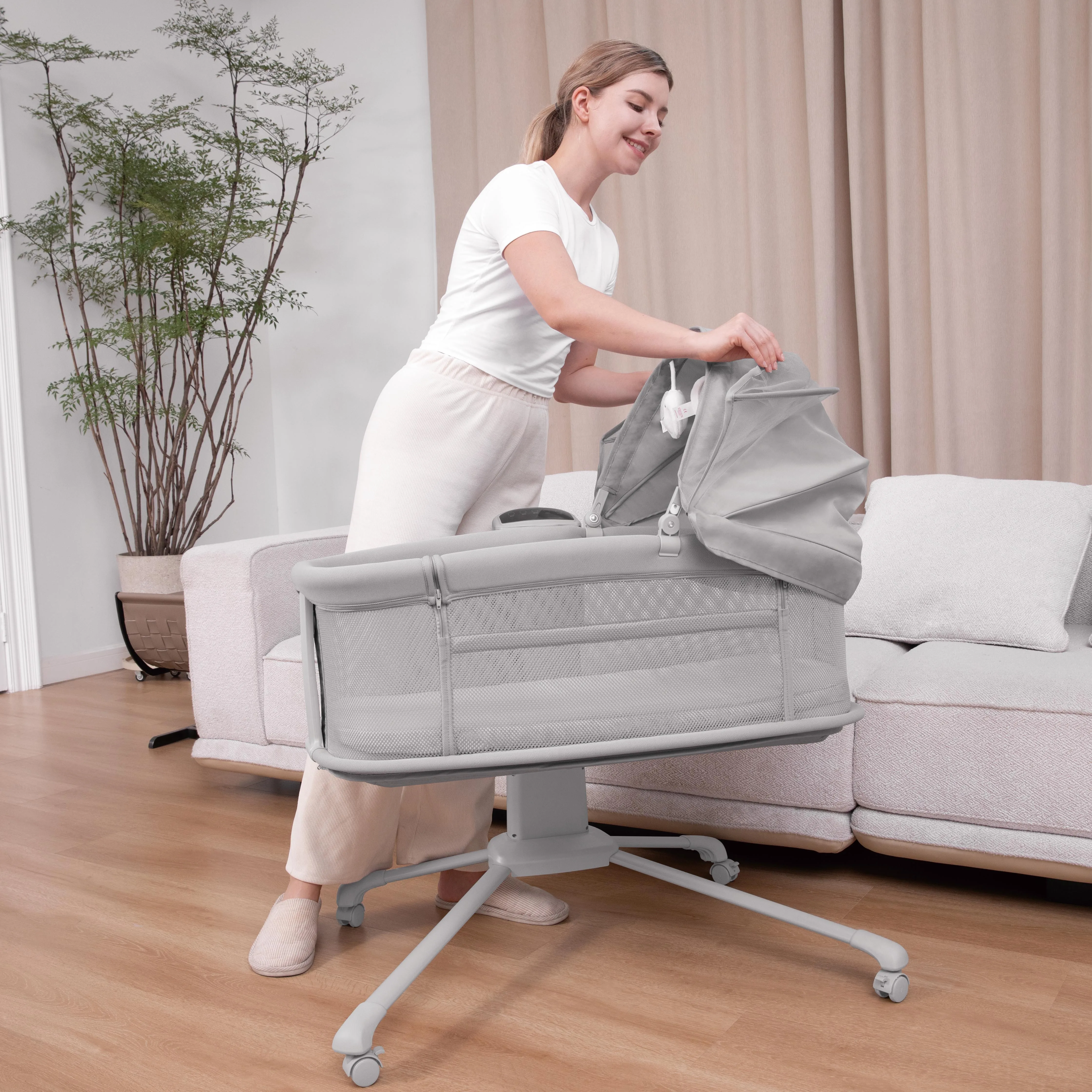 Hot Selling Swing Multi-function Child Bassinet Cradle Rocking Crib Automatic Baby Bed And Rocker