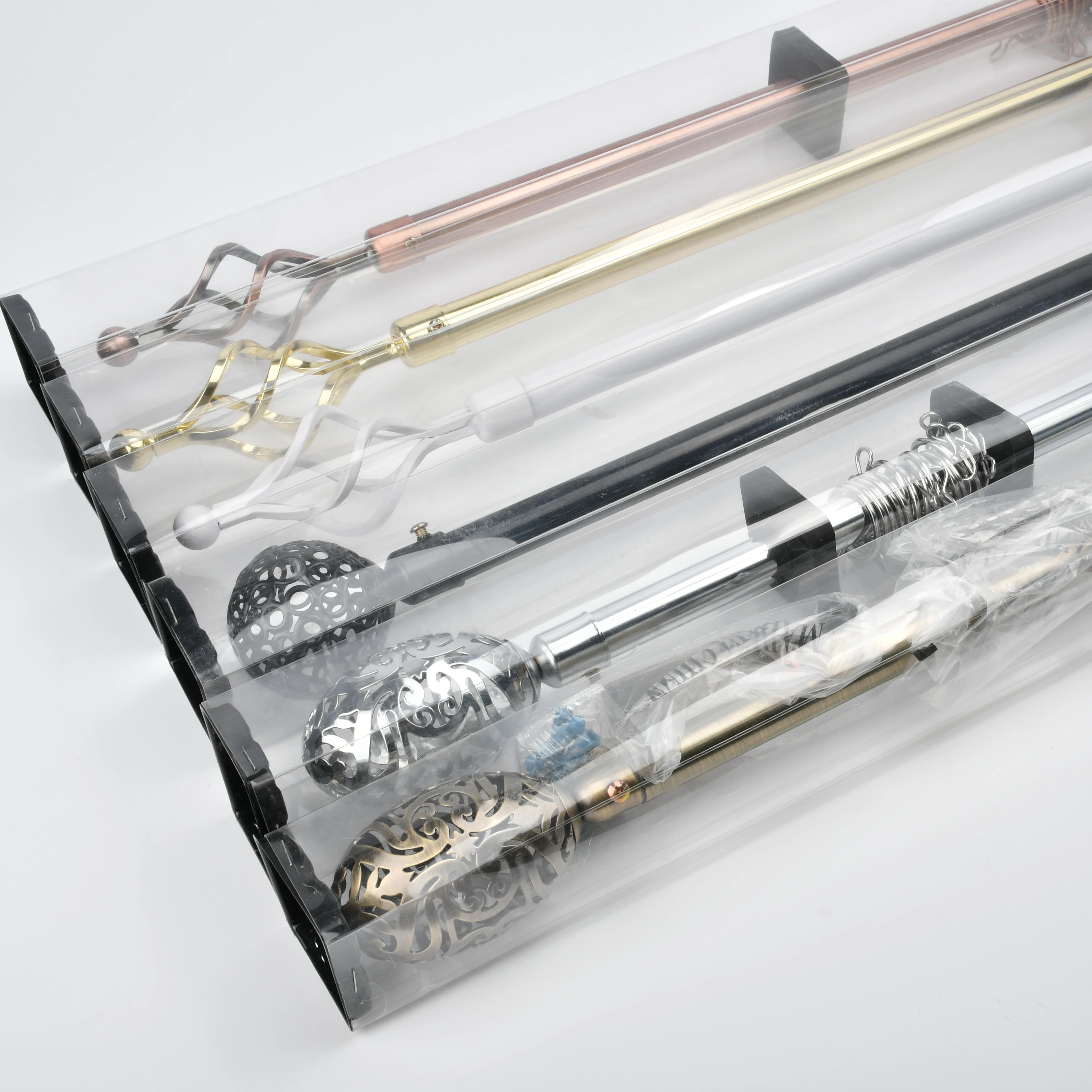 Aluminum Rods metal Curtain Pipes curtain Accessories Custom Metal Rods Roma Pole Set Brackets Curtain Pole