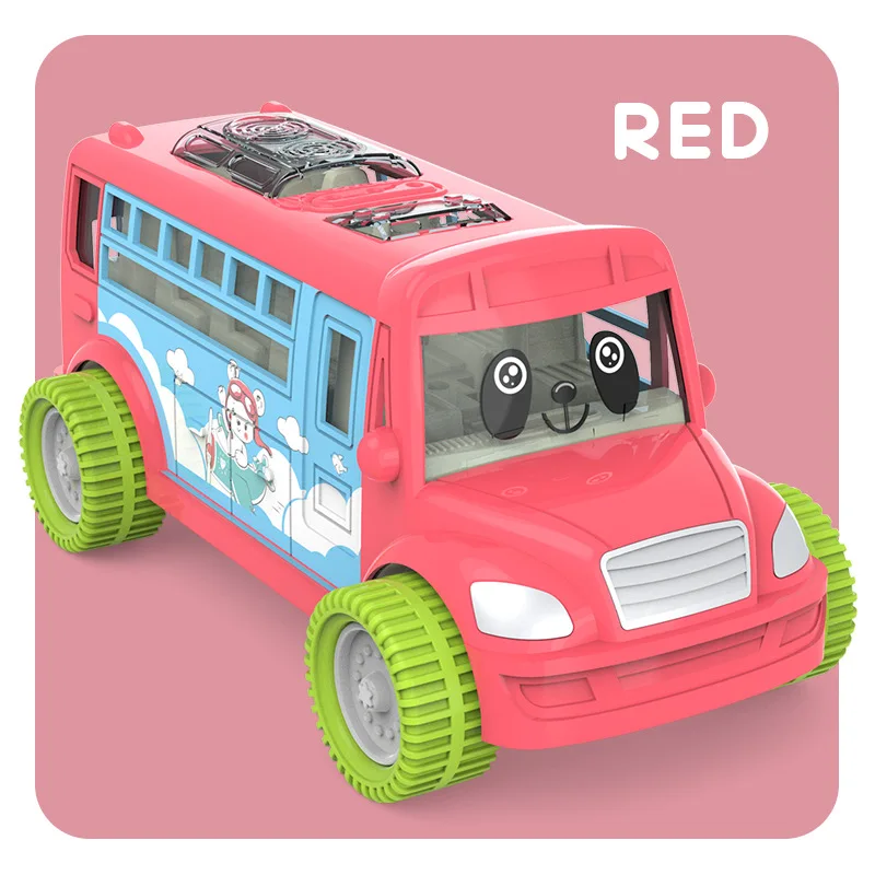 Wholesale universal dazzling light music cartoon simulation baby car school model electric toy bus