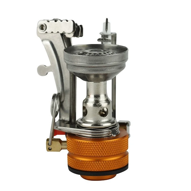 Outdoor Camping Gas Stove Portable Manual Cookware for Picnics and Casual Cooking Windproof with Butane Fuel
