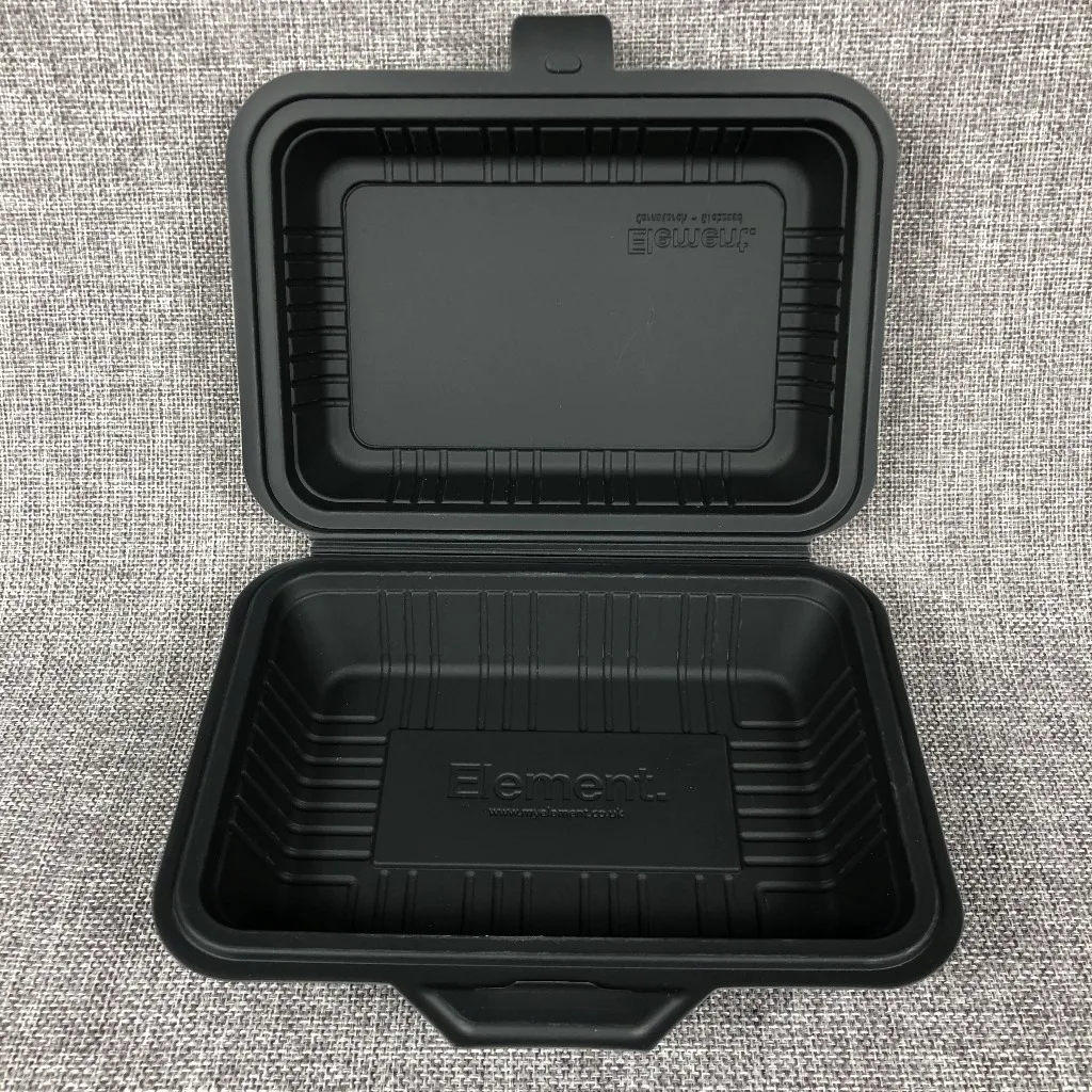 C14 15%off 100% Biodegradable Rectangular Corn Starch Food Container with Lid Disposable Cornstarch Hot Dog Box