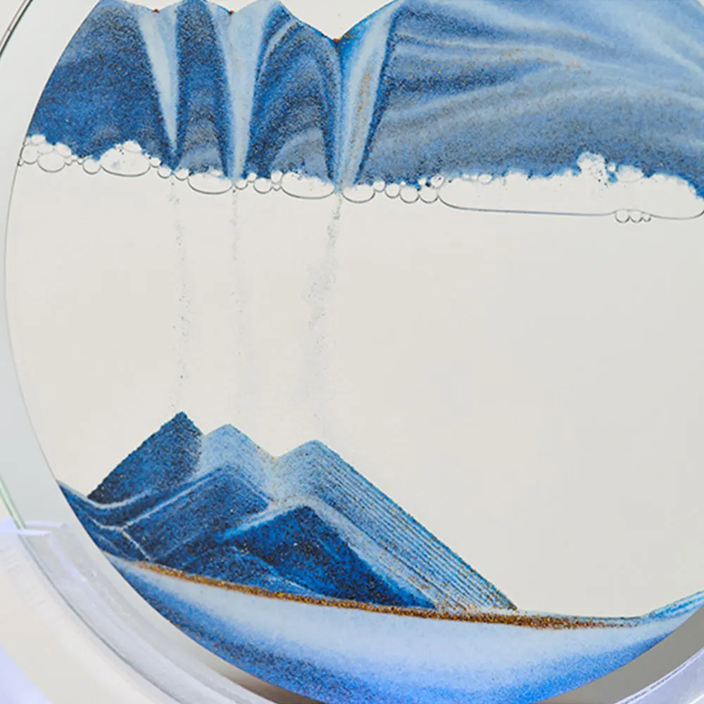 Acrylic 3D Moving Sand Painting Lamp,USB Colorful Advanced Decorative Glass Quicksand Art Desk Lamp