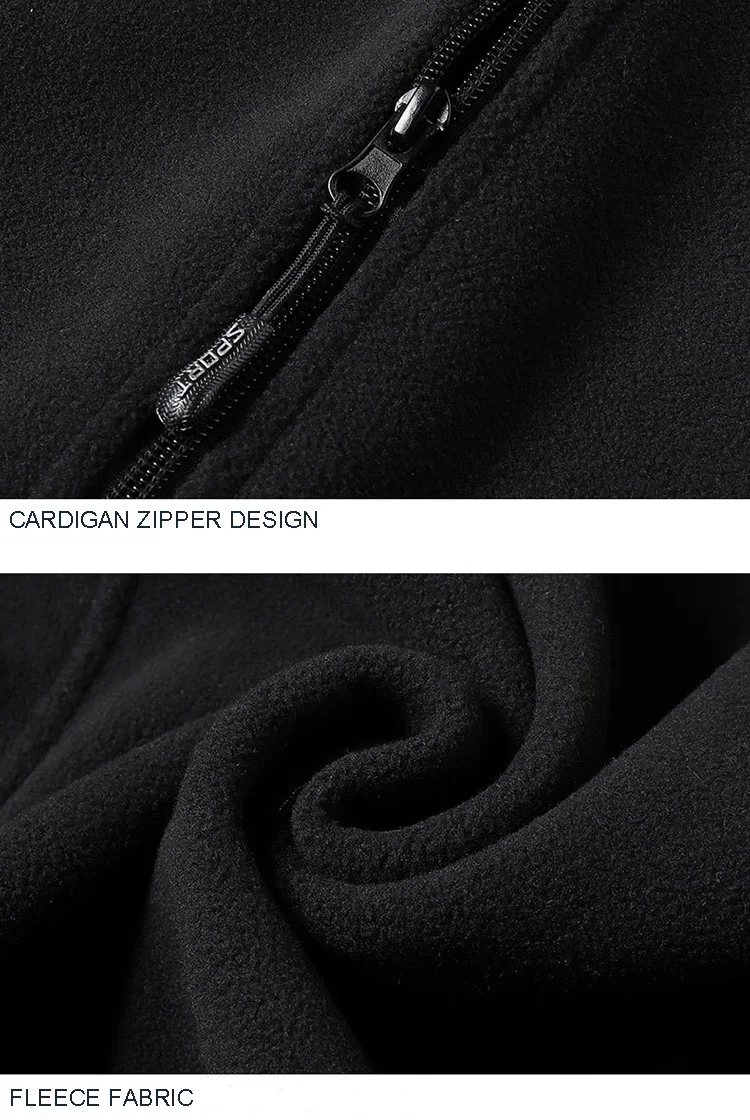 Autumn Blank Custom Logo Fleece Plain Oversized Sleeveless Warm Polyester Casual Black Vest For Men
