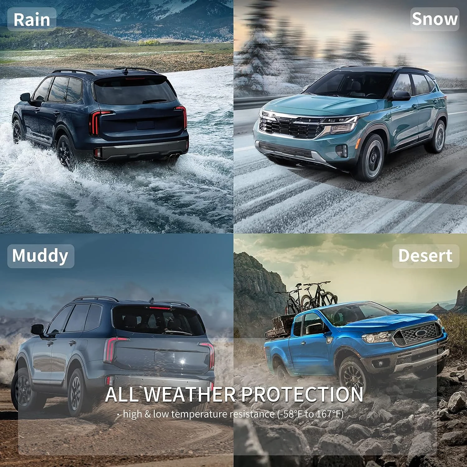 All Weather Floor Mats for 2019-2023 Hyundai Elantra/AVANTE CN7 3D TPE Rubber Liners 3PCS