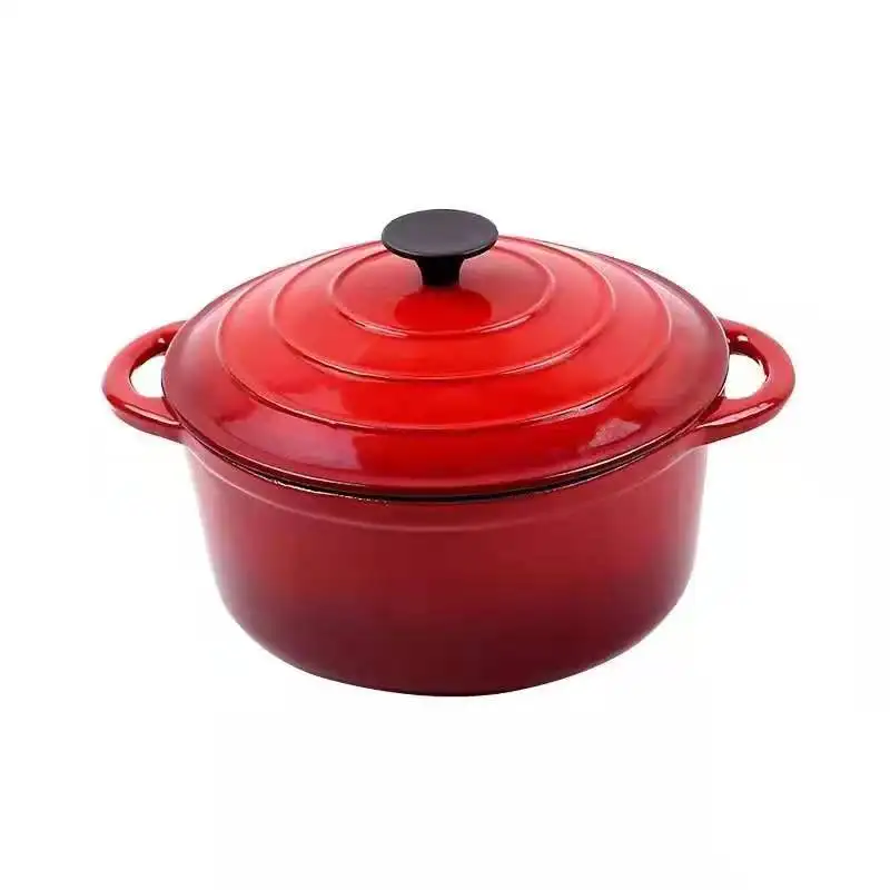 Healthy White enamel coated cast iron cookware dutch oven french pan cocotte