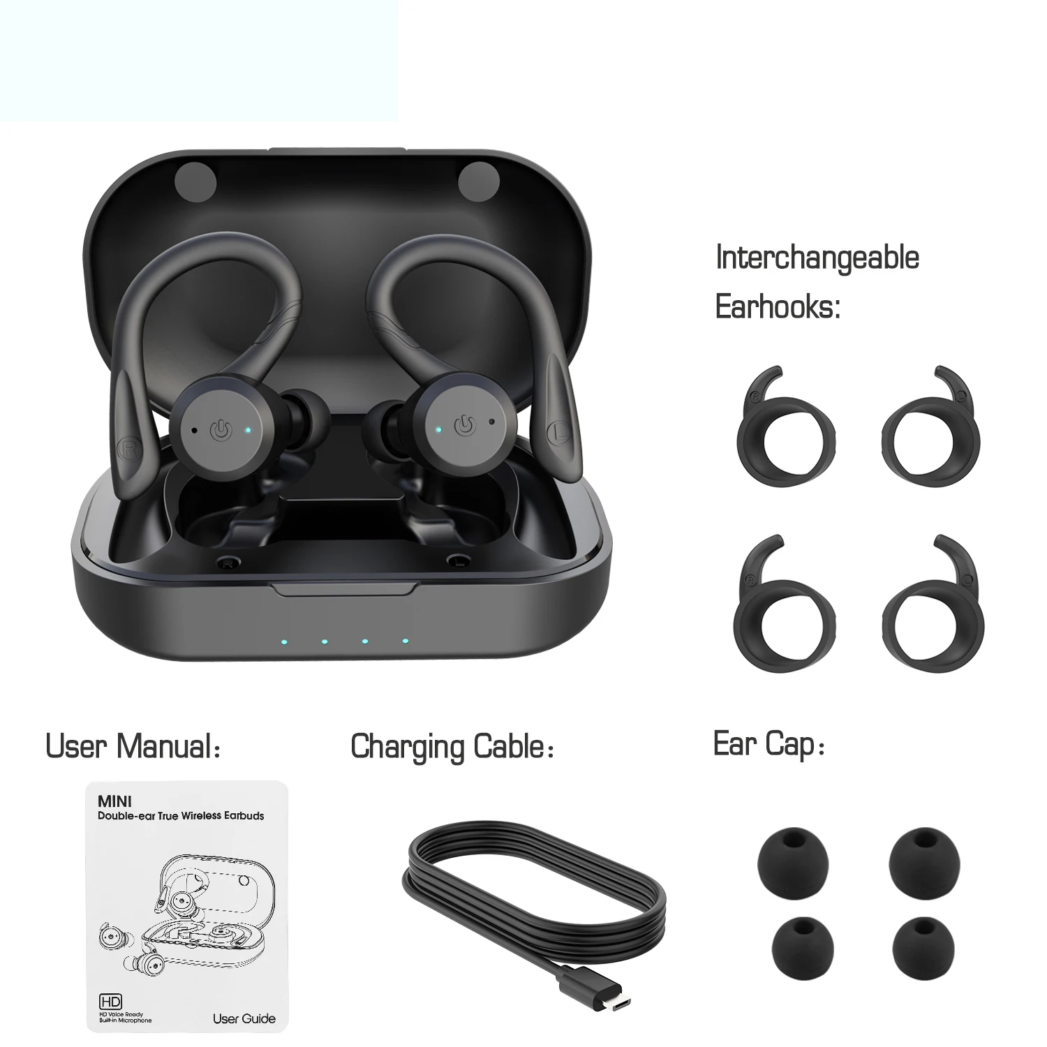 Беспроводные TWS-наушники Kinlan V5.1 со сменными Ушными крючками, гарнитура IPX7, Bluetooth-наушники