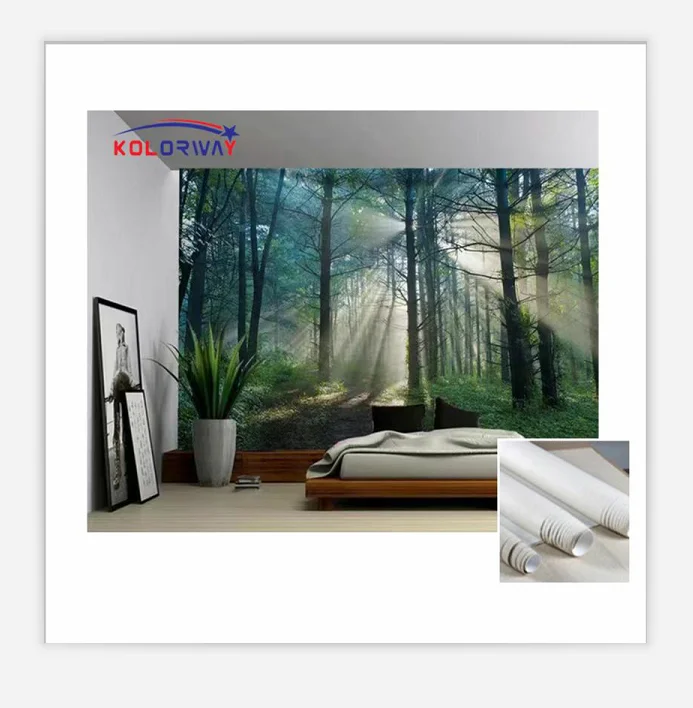 Factory Direct Sale Plain Weave Wallpaper Printable Waterproof Wall Cloth Covering Cloth Wall Paper