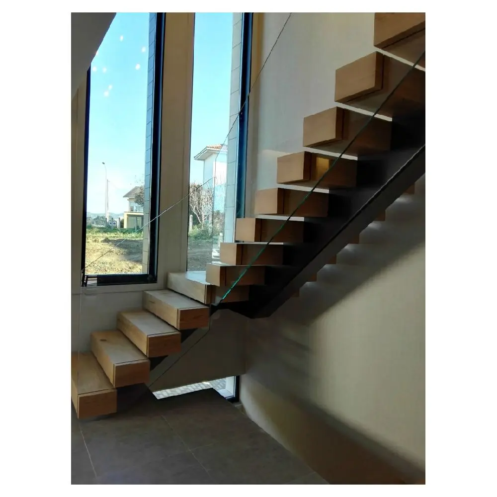 Ace China Manufacturer Mono Stringer Stairs American Staircase Indoor Straight Steel