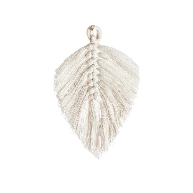 Macrame Woven Leaves Wall Hanging Boho Cotton Tassels Bedroom Tapestry Bohemian Pendant Art Wall Apartment Dorm Backdrop Decor