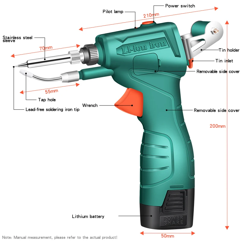 Handheld Electric Iron Welding Gun Internal Heat Lithium Battery Automatic Feed Tool Set Cordless Pistol Grip Handpiece Style