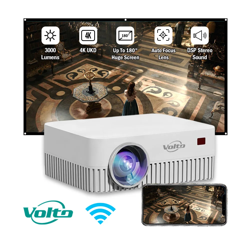 Smart Ultra Short Throw Laser Hologram Android Mini 4K Hd 1080P Home Theater 6000 Lumens Home Video Cinema Led Lens Projector