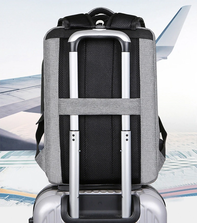 Free Sample Business Backpacks Large Capacity Rucksack 15.6 inch Smart Nylon USB Charger Laptop Backpack