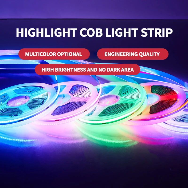 Warm White Super Bright Flexible Suppliers 320 Led Smart Rgb 24v Rgbic Outdoor Waterproof Cob Led Strip Light