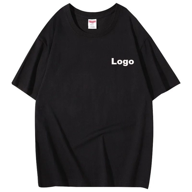 Sporty golf casual black 260gsm 100 cotton boys pima cotton customize plus size embroidered t-shirt